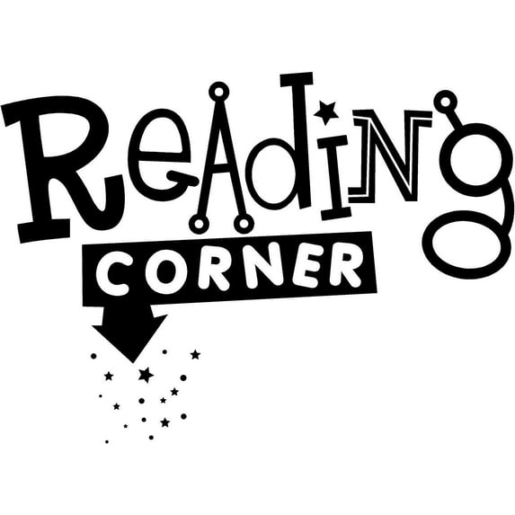 Reading Corner Quotes Wall Art Decal - 20" x 30" Vinyl Adhesive School Day Care Pre-School Study Area Library Home Bedroom Living Room Wall Decor Design Removable Sticker Decoration