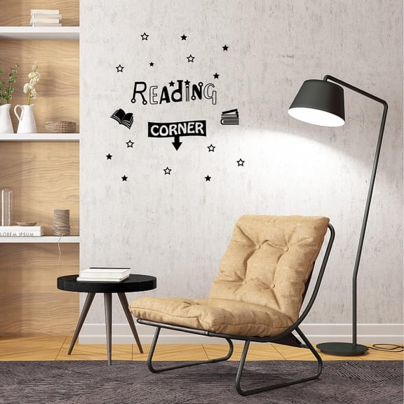 Reading Corner Quotes Wall Stickers Removable Vinyl Peel and Stick Wall Decals for Nursery Study Bedroom Playroom Classroom Reading Corner Wall Decoration Home Indoor Wall Art Decor