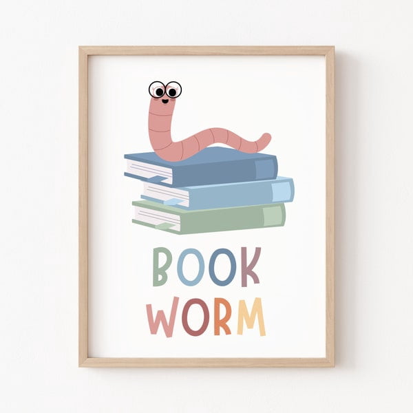 Reading Corner Sign, Book Worm Poster, Let's Read, Reading Nook, Boho ...