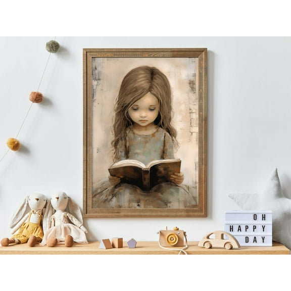 Reading Decor, Reading Corner Decor Girl, Studying & Learning Decor, Girls Room Print, Cute And Girly Wall Art, Girl Wall Art Wall Art, Modern Wall Decor, 16x24 UNFRAMED