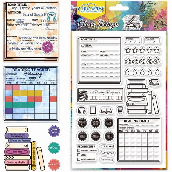 Reading Diary Clear Stamps Book Review Transparent Stamps Silicone Clear Stamp Seals