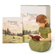 Reading Elf Figurine - Enchanted Book Lover Gift, Whimsical Desk Decor for Inspiring Imagination & Serenity