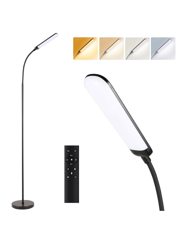 Reading Floor Lamp with Remote, Bright 18W Floor Lamps for Living Room with 1H Timer, Stepless Adjustable 2700K-6500K Colors & Brightness Standing Lamp with Remote & Touch Control Reading Floor Lamps