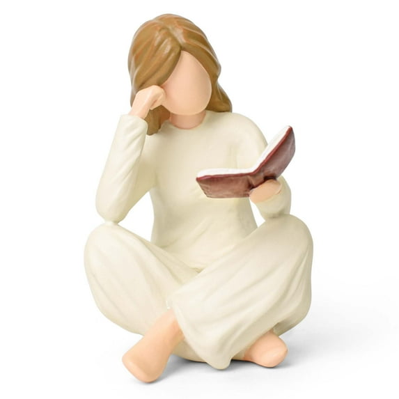 thovorrnl Book Lover Gifts for Women, Thinker Reading Statues for Home Book Decor, Resin Figurines Teacher Graduates Gift Aesthetic Bookshelf