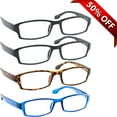 thumbnail image 1 of Reading Glasses +0.50 | 4 Pack of Readers for Men and Women | 2 Black Tortoise Blue, 1 of 10