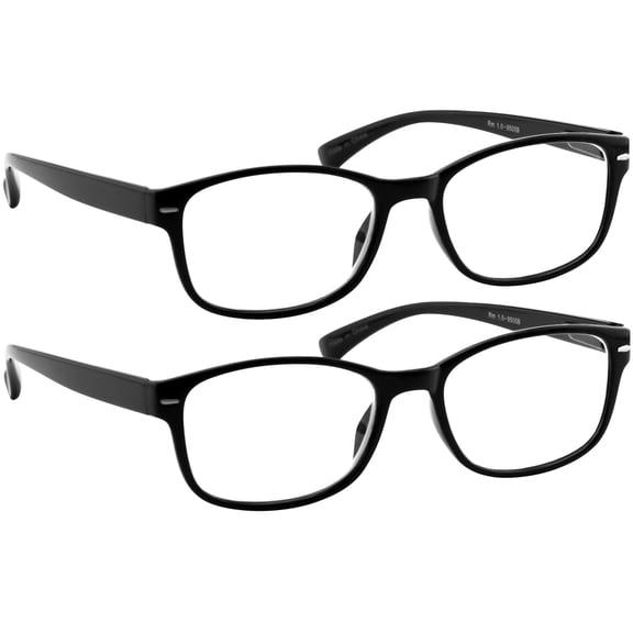 Reading Glasses 2 Pack | Always Have a Timeless Look, Crystal Clear Vision, Comfort Fit With Sure-Flex Spring Hinge Arms & Dura-Tight Screws