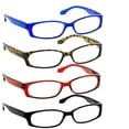 thumbnail image 1 of Reading Glasses +5.50 | 4 Pack of Readers for Men and Women | Black Tortoise Red Blue, 1 of 12