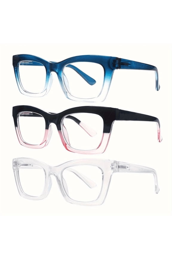 Reading Glasses Blue Light Blocking Spring Hinge Fashion Pattern Print Eyeglasses for Women 3.00