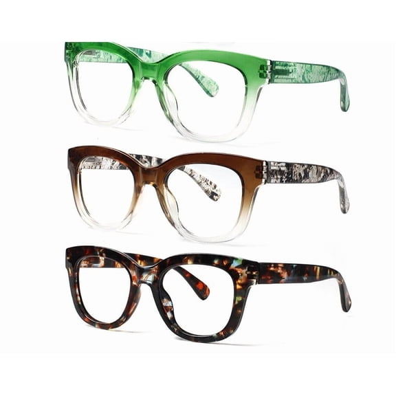 Reading Glasses Blue Light Blocking Spring Hinge Fashion Pattern Print Eyeglasses for Women 3.50