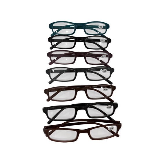 Reading Glasses Computer & Book Readers for Men/Women | All-Day Comfort | Read in Style corrective eyeglasses (Unisex) - Pack of 7