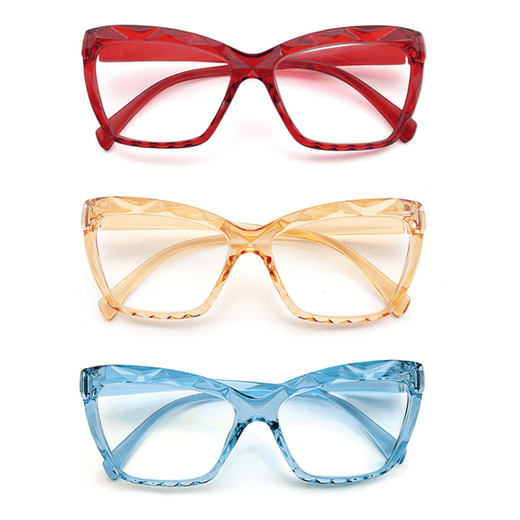 Reading Glasses For Women Blue Light Readers 3Pack Oversized Computer Glasses Frame +1.00