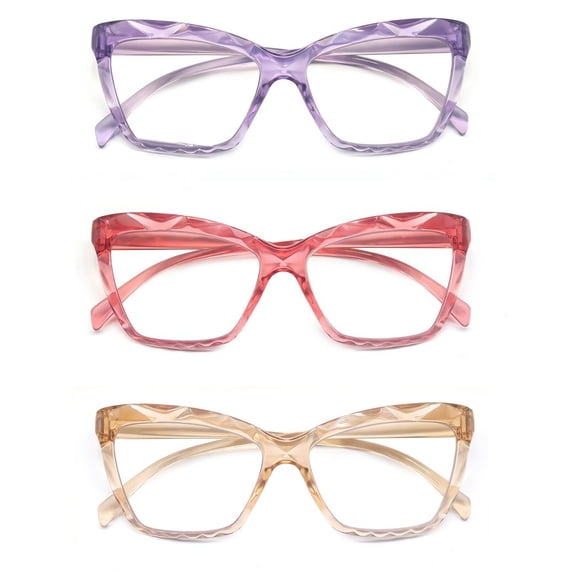 Reading Glasses For Women Blue Light Readers 3Pack Oversized Computer Glasses Frame +3.00