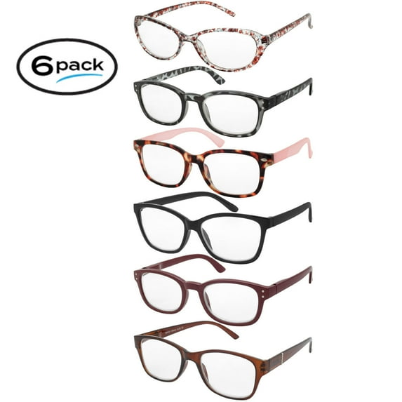 Reading Glasses Ladies Fashion Readers 6 Pack Glasses Assorted Value Pack