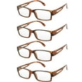 thumbnail image 1 of Reading Glasses Mens Womens 4 Pack Readers Demi Print Square Frame Unisex Style Lentes, 1 of 6