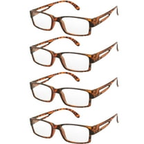Reading Glasses Mens Womens 4 Pack Readers Demi Print Square Frame Unisex Style Lentes