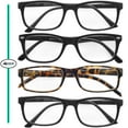 thumbnail image 1 of Reading Glasses Mens Womens Spring Hinge 4 Pack Readers Good Quality Value, 1 of 5