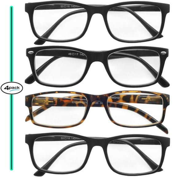 Reading Glasses Mens Womens Spring Hinge 4 Pack Readers Good Quality Value
