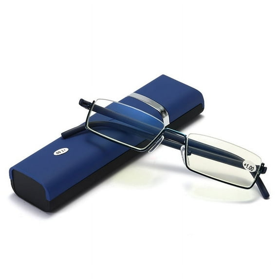 Reading Glasses Metall Half Frame Blue Light Blocking Readers Presbyopic Glasses With Box