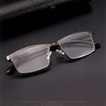 thumbnail image 1 of Reading Glasses Rectangular Metal Pocket Readers Mens Crystal Lens, 1 of 5