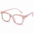 thumbnail image 1 of Reading Glasses for Women, Square Readers for Near Intermediate & Distance Vision, Lightweight Full Rim Fashion Eyeglasses,Pink - +3.00,Blue Light Blocking, 1 of 4