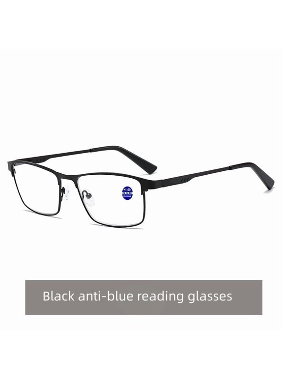 Reading Glasses for Men Blue Light Blocking Computer Readers Metal Frame Eyewear Magnification 2.0x,Black