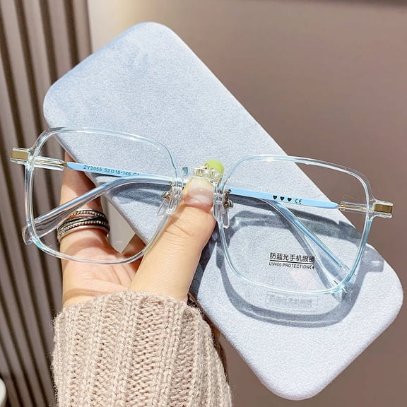 Reading Glasses for Women Men- Blue Light Blocking Readers, Anti Glare Computer Glasses, Oversize Square Eyestrain, Blue, 2.5x