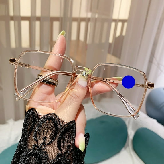 Reading Glasses for Women Men 2.0- Blue Light Blocking Readers, Anti Glare Computer Glasses, Oversize Square Eyestrain ,Clear