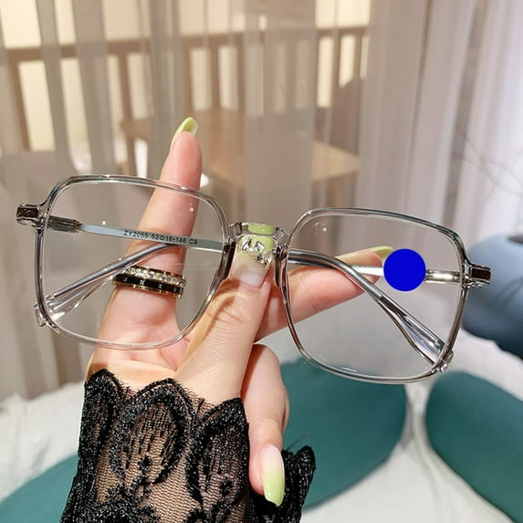 Reading Glasses for Women Men 2.0- Blue Light Blocking Readers, Anti Glare Computer Glasses, Oversize Square Eyestrain ,Gray
