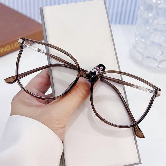 Reading Glasses for Women Men 2.0 x - Blue Light Blocking Computer Glasses, Oversize Square Eyestrain,Brown