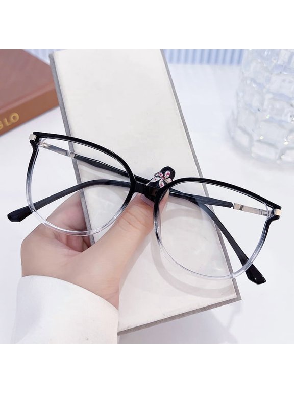 Reading Glasses for Women Men 2.0 x - Blue Light Blocking Computer Glasses, Oversize Square Eyestrain,Gradient Black