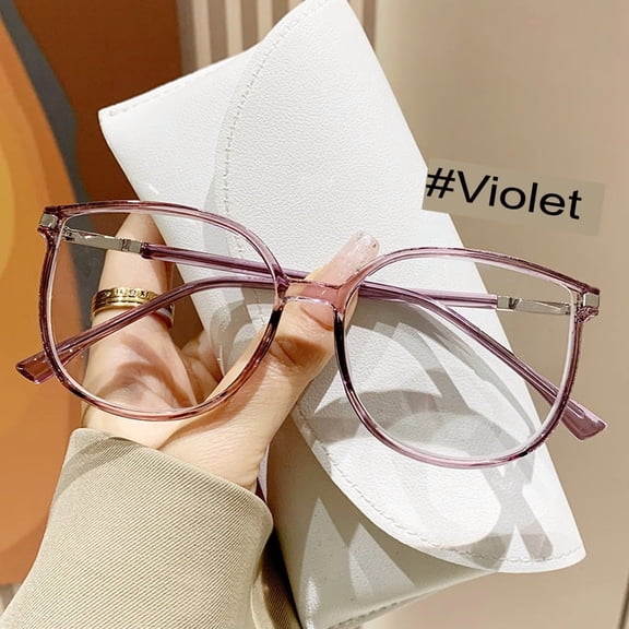 Reading Glasses for Women Men 3.5 x - Blue Light Blocking Computer Glasses, Oversize Square Eyestrain,Purple