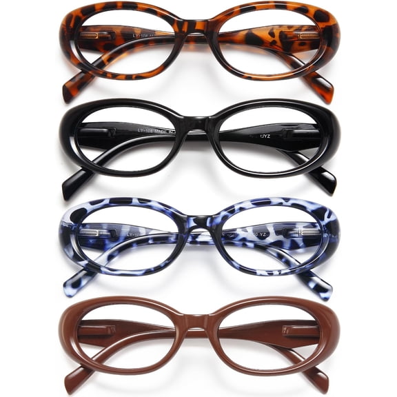 Reading Glasses for women Oval Blue Light Blocking Glasses Computer Readers for Women Anti-Glare/UV Rays Eyeglasses with Spring Hinges 1.50