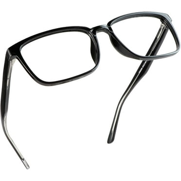 Reading Glasses with Flexible Spring Hinge, Blue Light Blocking Glasses for Women and Men, Anti eyestrain (Black, +0.25 Magnification)