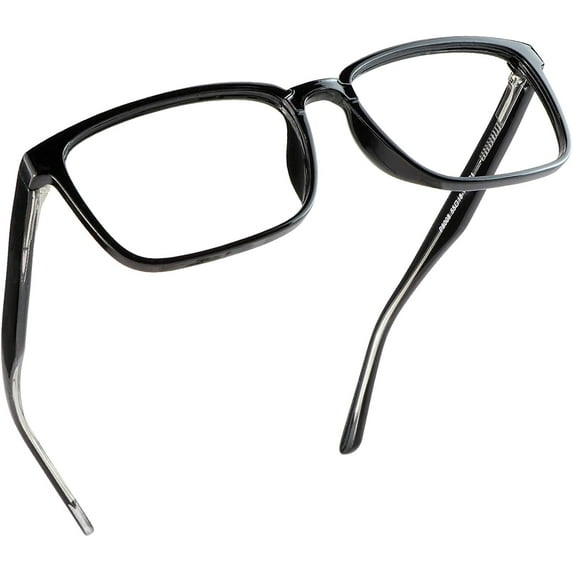 Reading Glasses with Flexible Spring Hinge, Blue Light Blocking Glasses for Women and Men, Anti eyestrain (Black, +1.75 Magnification)