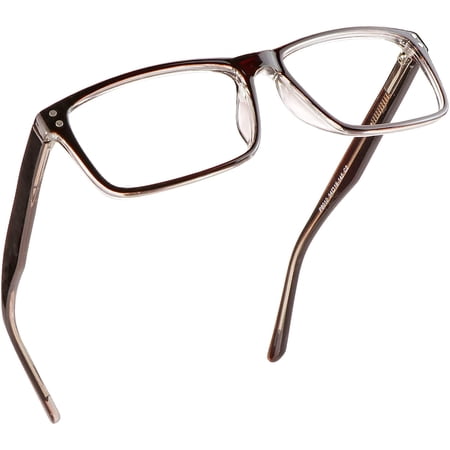 Reading Glasses with Flexible Spring Hinge, Blue Light Blocking Glasses for Women and Men, Anti eyestrain (Coffee, +4.00 Magnification)