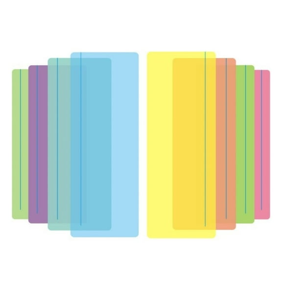 Reading Guided Strips 8 Pcs,Visual Aids Highlighter Line Bookmark,Colored Dyslexia Overlay Strips,Study Supplies Tools for Reading,Reading Line Trackers Helps with Reduce Visual Stress