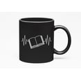 thumbnail image 1 of Reading Heartbeat, Book Lover, Bookworm & Reader, Black 11oz Ceramic Mug, 1 of 5