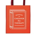 thumbnail image 1 of Reading Is Cheaper Than Therapy Reusable Shopping Bag, (Hardcover), 1 of 1