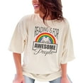 thumbnail image 1 of Reading Is For Awesome People Rainbow, Ivory Comfort Colors T-Shirt, Large, 1 of 3