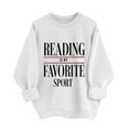 thumbnail image 1 of Reading Is My Favorite Sport Sweatshirt Book Lover Gift Funny Long Sleeve Pullover Sweatshirts, XXL White, 1 of 6