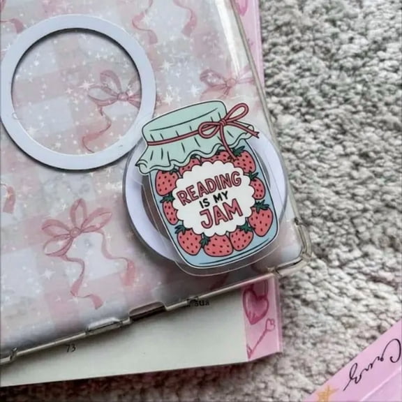 Reading Is My Jam Bookish b Phone Grip, Book Lover Grip, Gifts For Her