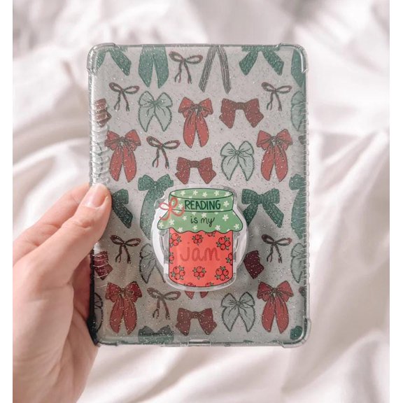 Reading Is My Jam Phone, Holiday Girlie Phone Grip, Book Lover Phone Holder, E-Reader Accessory