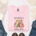 thumbnail image 1 of Reading Is My Jam Sweatshirt, Bookworm Shirt, Librarian Shirt, Funny Book Shirt, Gift for Book Lover, Reading Sweatshirt, Book Lover Shirt (Sizes:XL; Colors:Light Blue;), 1 of 1