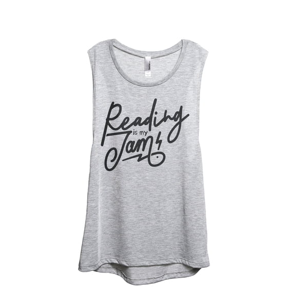 Reading Is My Jam Women's Fashion Sleeveless Muscle Workout Yoga Tank Top Sport Grey X-Large