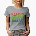 thumbnail image 1 of Reading Is My Therapy, Book Lover Quote, Groovy Retro Wavy Text Merch Gift, Heather Grey T-Shirt, XL, 1 of 5