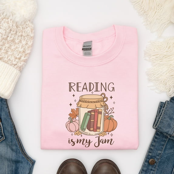 Reading Is My Jam Sweatshirt, Bookworm Shirt, Librarian Shirt, Funny Book Shirt, Gift for Book Lover, Reading Sweatshirt, Book Lover Shirt (Sizes:3XL; Colors:Sand;)