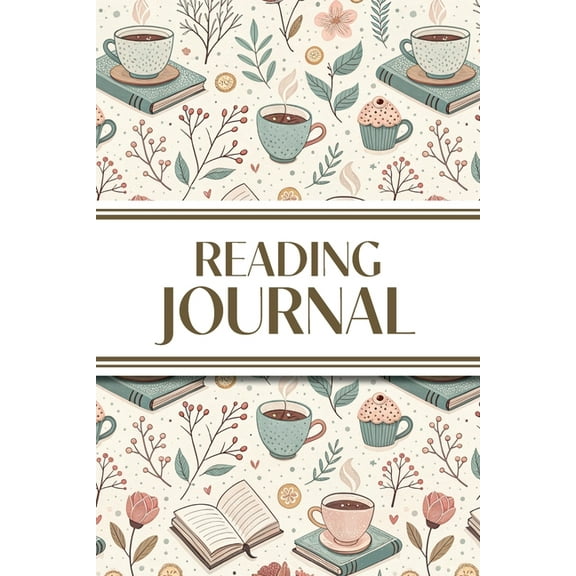 Reading Journal (Hot Chocolate, Books, and Flowers ): 6"x9" Book Lover's Diary; Book/Series Reviews, Read, (Paperback)