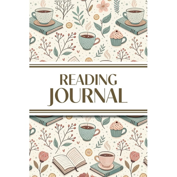Reading Journal (Hot Chocolate, Books, and Flowers ): 6"x9" Book Lover's Diary; Book/Series Reviews, Reading Tracker, Fa, (Paperback)