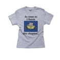 thumbnail image 1 of Reading Kid - As Soon As I Finish This Chapter - Love Books Girl's Cotton Youth Grey T-Shirt, 1 of 2