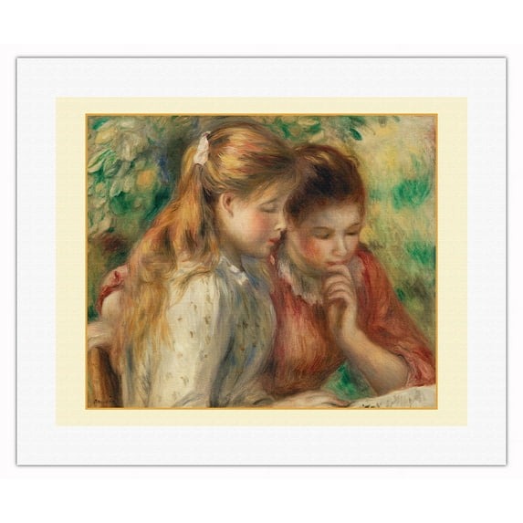 Reading (La Lecture) - From an Original Color Painting by Pierre-Auguste Renoir c.1891 - Fine Art Rolled Canvas Print 16in x 20in
